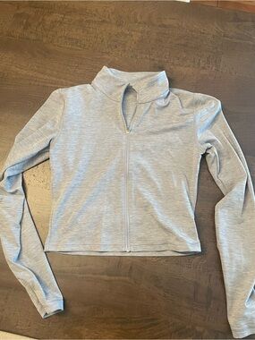 Light Gray Zip-Front Women's Top Aritzia Golden